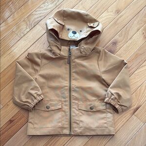 Adorable Tan Bear Hooded Rain Jacket